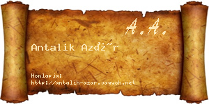 Antalik Azár névjegykártya